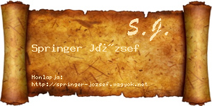 Springer József névjegykártya